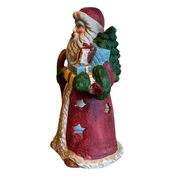 Vintage Porcelain Christmas Santa Clause Votive Tea Light Holder - Picture 4 of 6